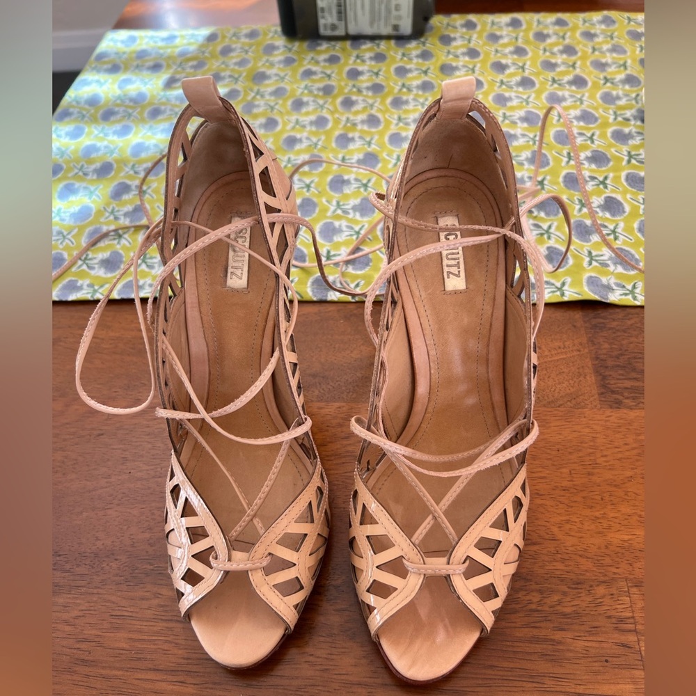 Schutz lace up sandals.